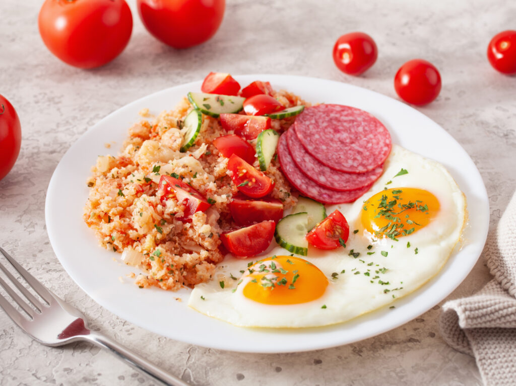 A healthy breakfast superfood platter